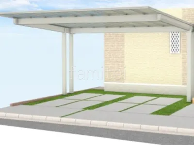 人工芝とカーポートで駐車場リフォーム