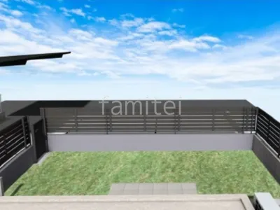 人工芝　タイルデッキ