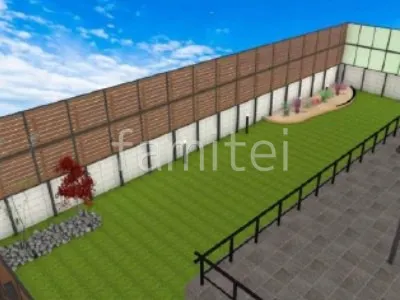 人工芝 ロックガーデン 目隠しフェンス 多段