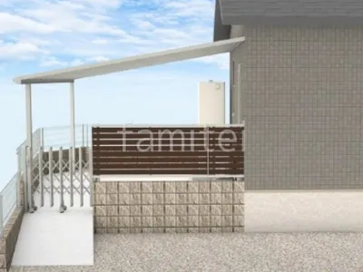 伸縮ゲート　スロープ　目隠しフェンス