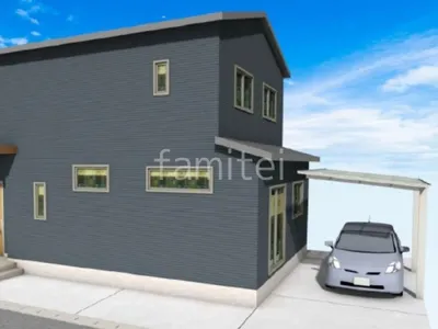 カーポートと乱形石でスタイリッシュな外構リフォーム