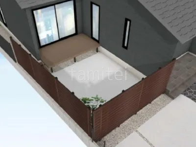 メッカ牛フェンス　ウッドデッキ