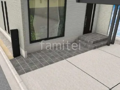 アプローチ　タイル貼り