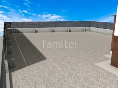 砂利敷き　目隠しフェンス