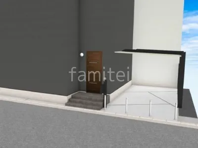 スタイリッシュなカーポートが魅力的な新築シンプル オープン外構