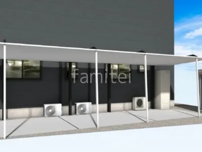 縦2台用カーポート　サポート柱