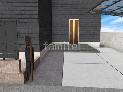 機能門柱 玄関アプローチ