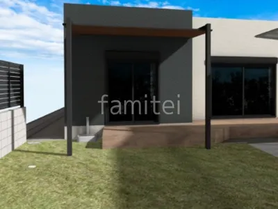 1階用テラス屋根　タイルデッキ