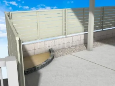 目隠しフェンス　花壇