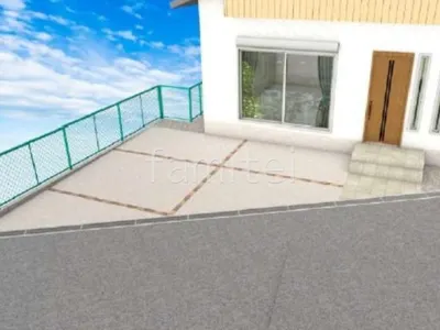 土間コンクリート　レンガ目地