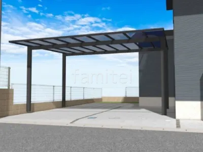 2台用カーポート　土間コンクリート