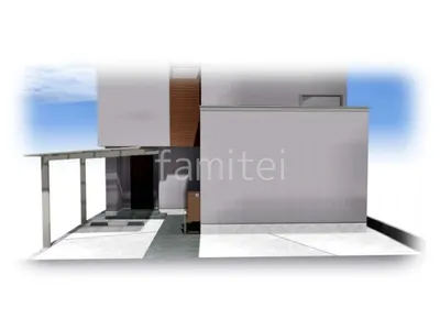 タイルアプローチが美しい新築シンプル オープン外構