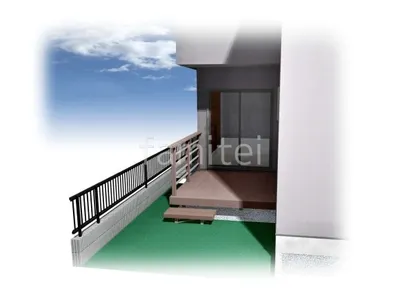 ウッドデッキ　人工芝