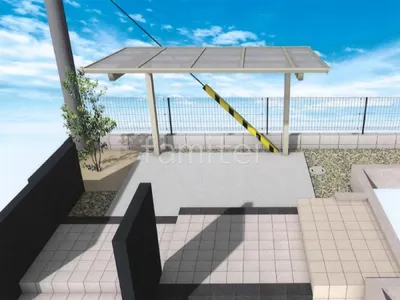 サイクルポートと土間コンクリートで車庫まわりリフォーム