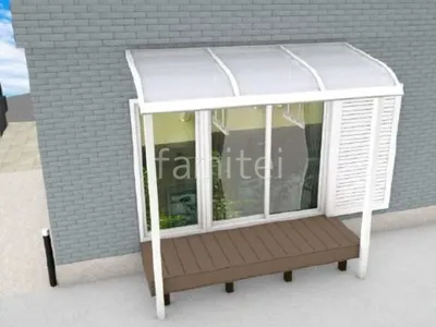 ウッドデッキ　テラス屋根