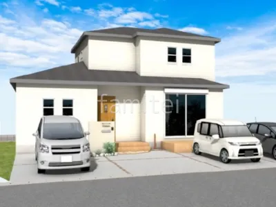 乱形石とロックガーデンで温かみのある新築ナチュラル オープン外構