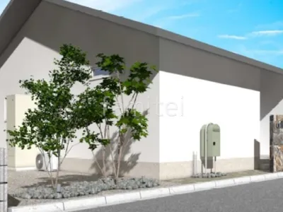 ライトアップされたお庭が綺麗な新築ナチュラル オープン外構