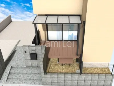 ウッドデッキ　テラス屋根