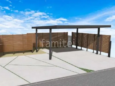 カーポートと目隠しフェンスで耐久力のある車庫まわりリフォーム