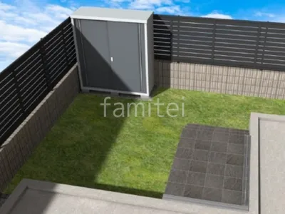 人工芝　タイルデッキ　目隠しフェンス