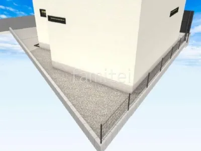 砂利敷き　メッシュフェンス