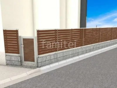 目隠しフェンス　片開き門扉