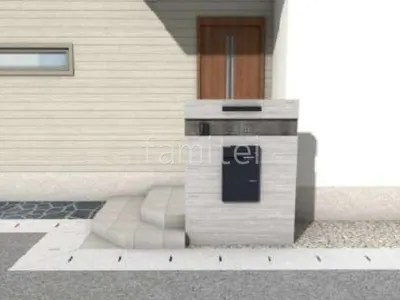 タイル門柱　アクセントライン