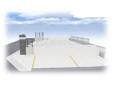 手すり　土間コンクリート　レンガ目地