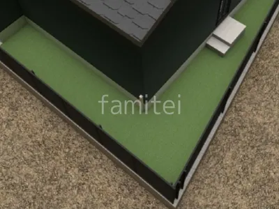 人工芝　化粧ブロック階段