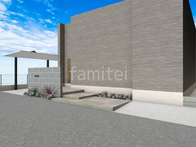 アルミ屋根カーポートがカッコいい新築シンプル オープン外構