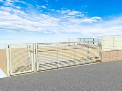 跳ね上げゲートと門扉で防犯性の高い車庫まわりリフォーム