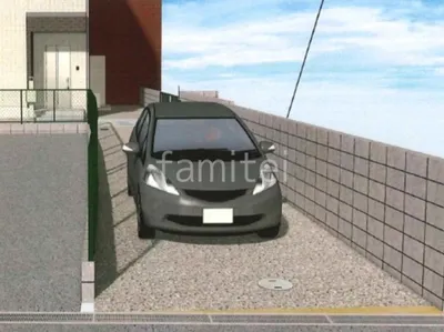 砂利敷きでコストを抑えた新築ベーシック オープン外構