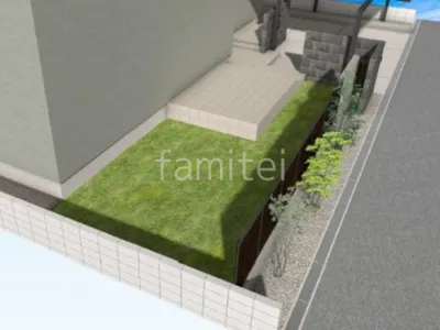 人工芝　タイルデッキ