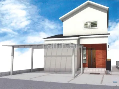 宅配ボックス付き機能門柱が便利な新築ベーシック オープン外構