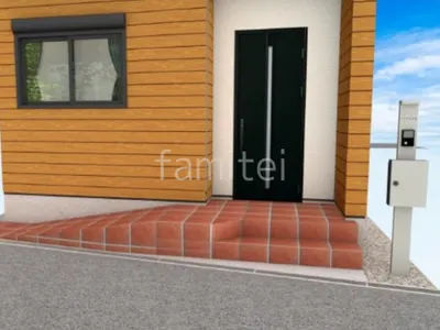 スロープで安全な新築ベーシック オープン外構