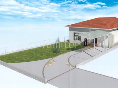 乱形石のアクセントがかわいらしい新築ナチュラル オープン外構