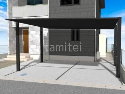 2台用カーポート　土間コンクリート