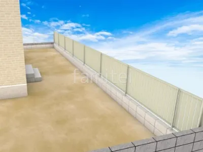 目隠しフェンス　化粧ブロック階段