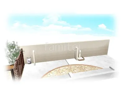 土間コンクリート　乱形石