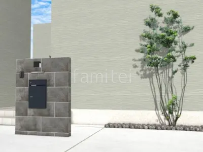 タイル門柱　シンボルツリー　ロックガーデン