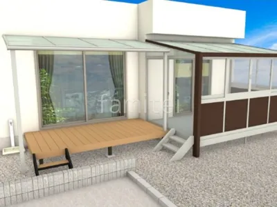 ウッドデッキ　1階用テラス屋根