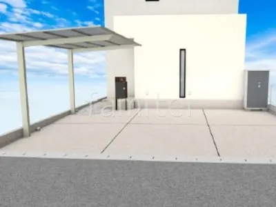 物置で収納力をアップした新築ベーシック オープン外構