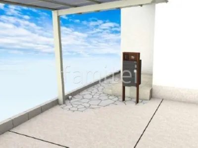 乱形石　宅配ボックス付き機能門柱