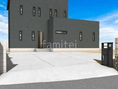 広々とした駐車スペースで車を停めやすい新築ベーシック　オープン外構