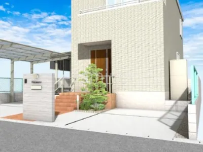 カーポートとテラス屋根で雨を防ぐ新築ナチュラル オープン外構