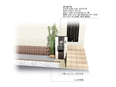 造作門柱と植栽で玄関を彩る門まわりリフォーム工事