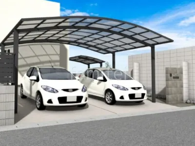 黒を基調としたスタイリッシュな新築シンプル セミクローズ外構