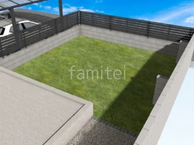 目隠しフェンス　人工芝