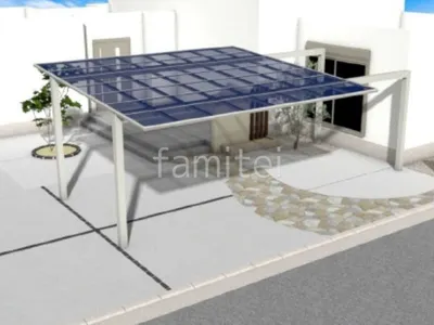 梁延長カーポートが開放感のある車庫まわりリフォーム