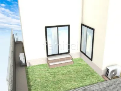 人工芝と化粧ブロック階段でくつろぐお庭リフォーム工事